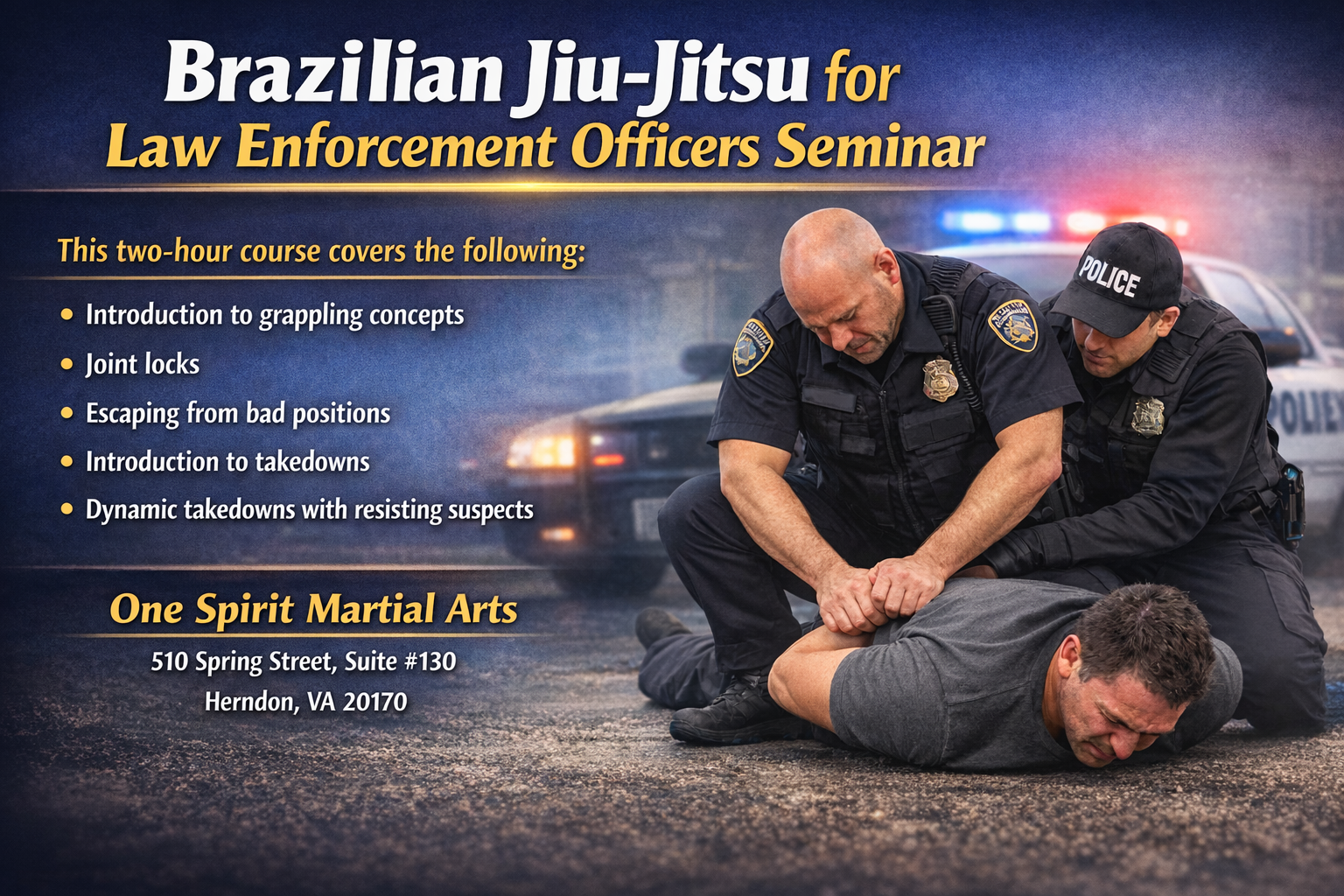 Read more about the article FREE Jiu-Jitsu For LEOs Seminar at OSMA in Herndon on March 7th!
